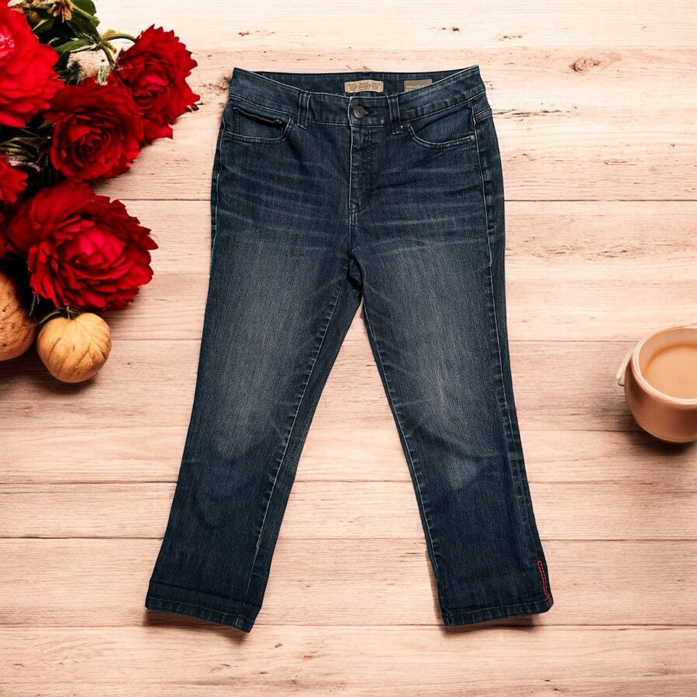 Nine West Cropped Capri Jeans Womens 8 / 29 Blue Vintage America Boho Denim